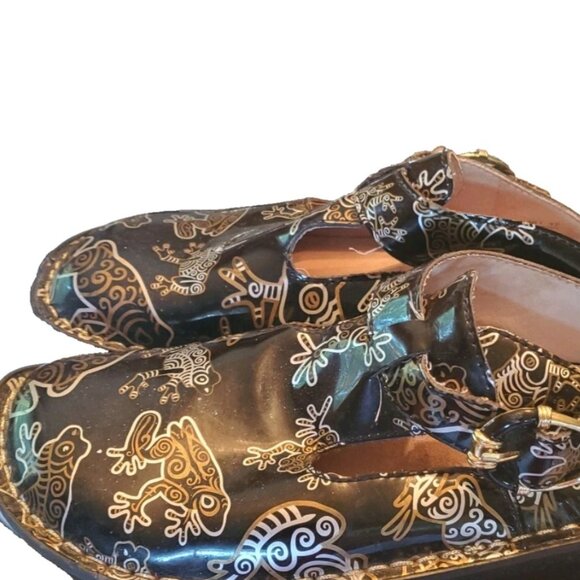 Alegria Sz 37 Gold And Silver Frog Clogs Mules ALG-DON-361 - Picture 3 of 7